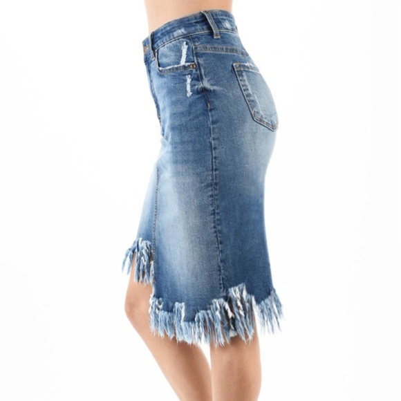 Midi length denim skirt - Picture 3 of 7